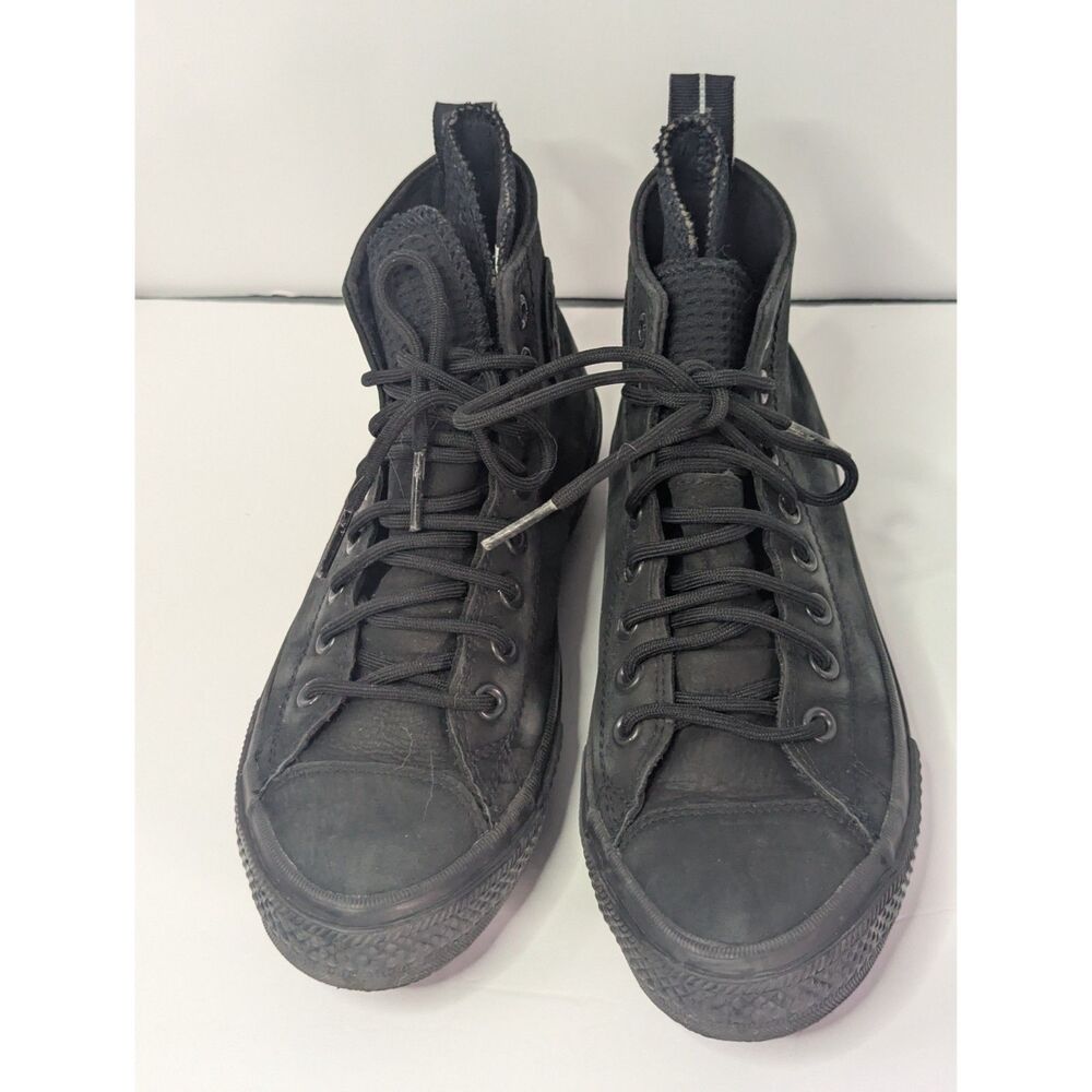Converse 162409C Chuck Taylor All Star Black Leather High Top Men 7.5 Women 9.5